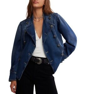Free People Women's Imogene Denim Officer Jacket
